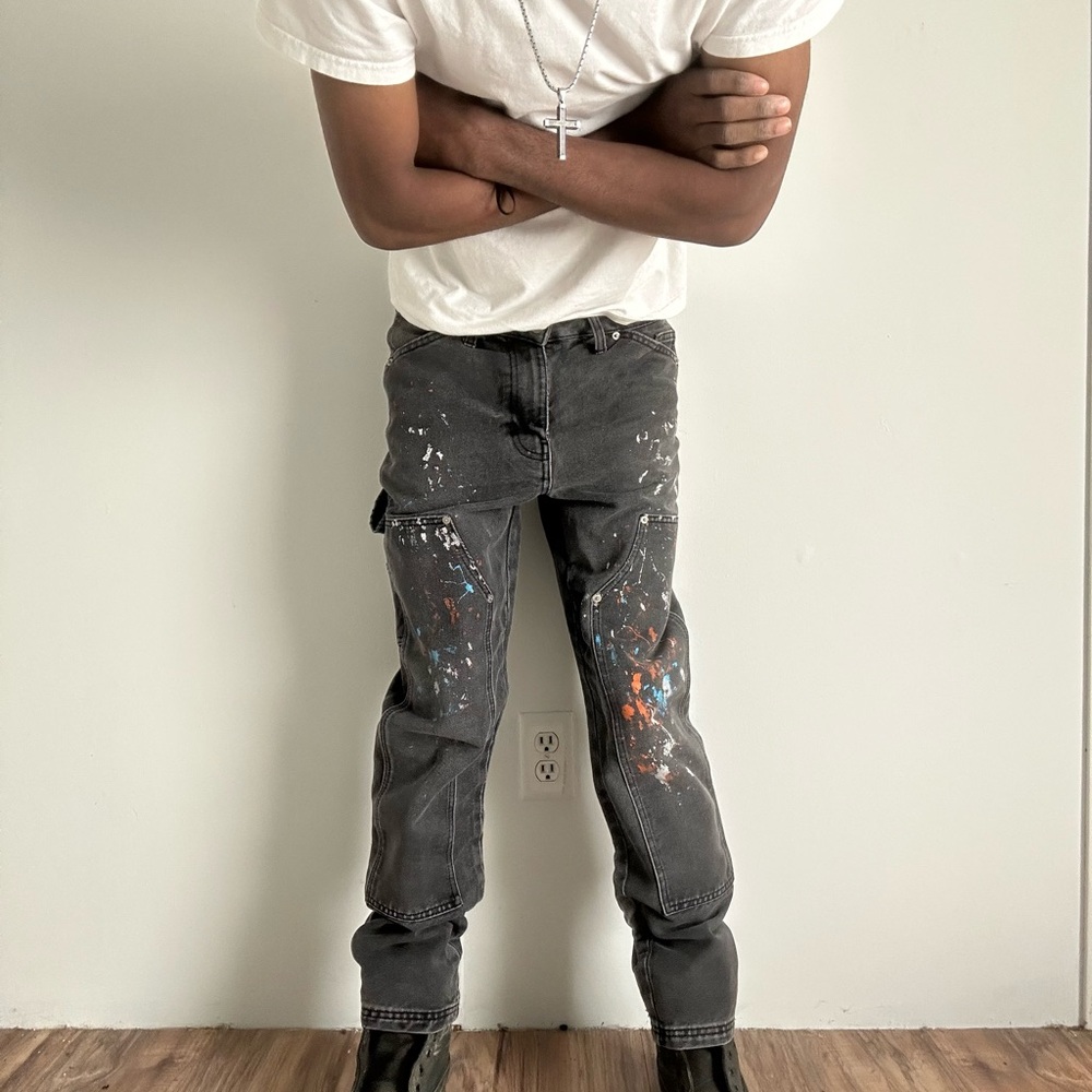 ✪  No Boundaries Y2K Streetwear Graffiti Carpenter Denim Jeans - Size 30 x 30